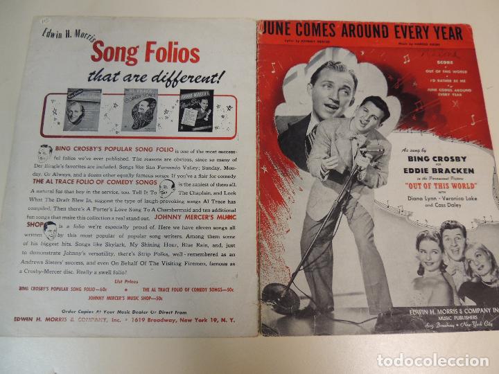 Cat&aacute;logos de M&uacute;sica: cancionero - june comes around every year out of the world bing crosby eddie bracken ed.morris ny
