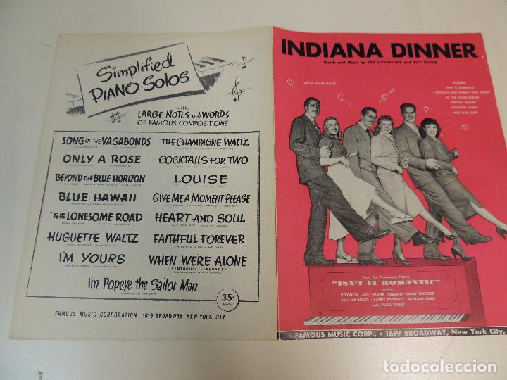 Cat&aacute;logos de M&uacute;sica: cancionero - indiana dinner  jay livingston ray evans isn&acute;t it romance veronica lake  ed. famous mc