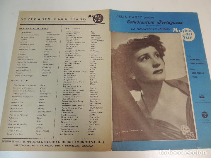 Cat&aacute;logos de M&uacute;sica: cancionero - estudiante portuguesa la hechicera de palacio celia gamez arturo rigel ed musica d sur