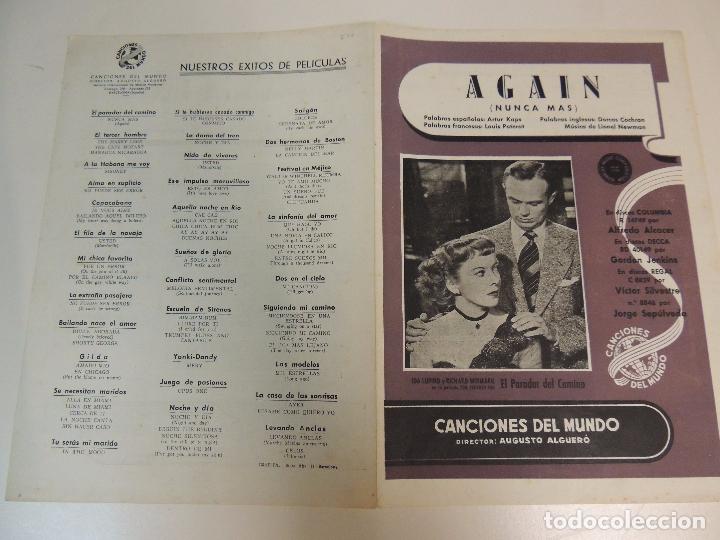 Cat&aacute;logos de M&uacute;sica: cancionero - again  nunca mas el parador del camino ida lupino lionel newman ed. canciones del mundo