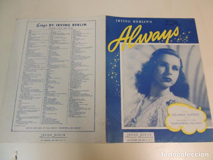 Cat&aacute;logos de M&uacute;sica: cancionero - always christmas holiday irving berlin deanna durbin  music sheet