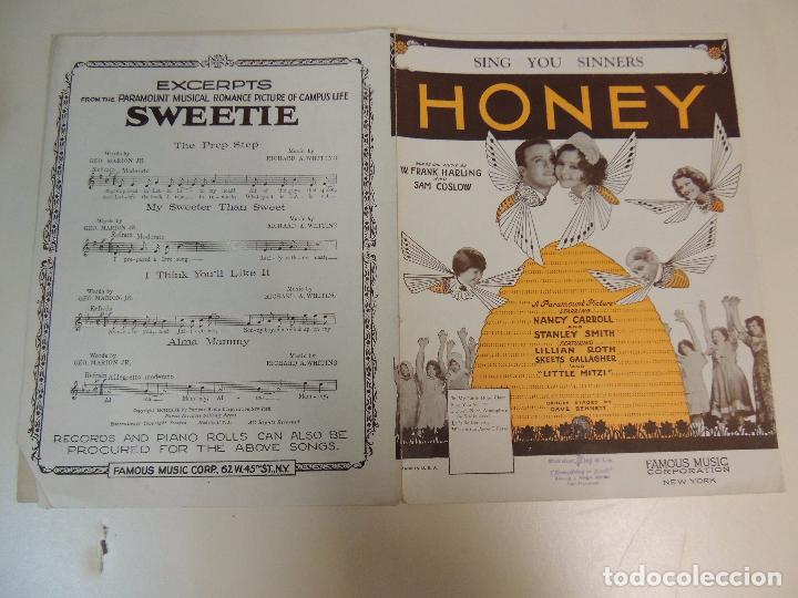 Cat&aacute;logos de M&uacute;sica: cancionero - sing you sinners honey w frank harling sam coslow nancy carroll music sheet ed.famous
