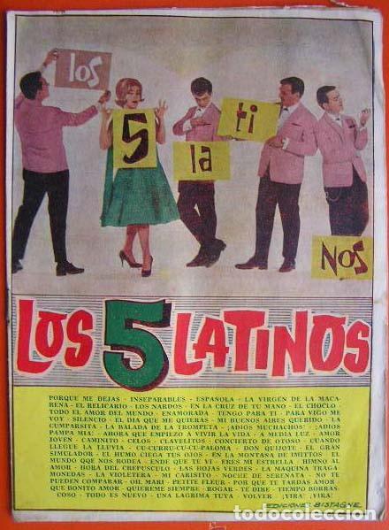 Catalogues de Musique: LOS 5 LATINOS, CANCINERO, EDICIONES BISTAGNE 1963