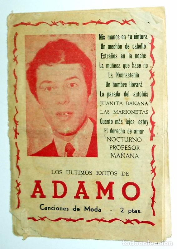 Catalogues de Musique: CANCIONERO CANCIONES de MODA. ADAMO. ANTIGUO. POP VINTAGE. Incluye 43 CANCIONES