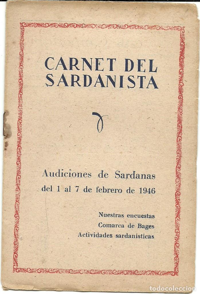 Cat&aacute;logos de M&uacute;sica: CARNET DEL SARDANISTA. AUDICIONES DEL 1 AL 7 FEBRERO DE 1946. COMARCA DE BAGES.