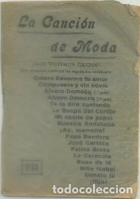 Catalogues de Musique: LA CANCION DE MODA. LOS ULTIMOS EXITOS   A-CANCI-089