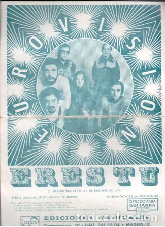 Cat&aacute;logos de M&uacute;sica: Partitura Eres Tu, MOcedades. Letra y M&uacute;sica de Juan CArlos Calder&oacute;n