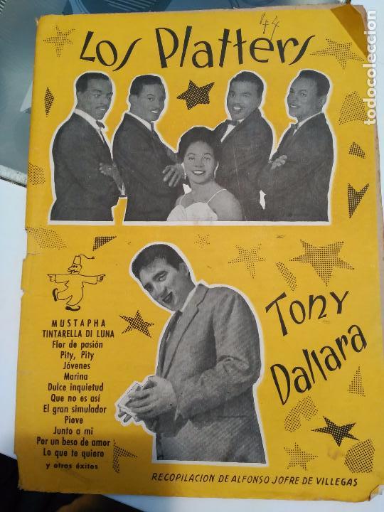 Cat&aacute;logos de M&uacute;sica: LOS PLATTERS Y TONY DALLARA***CANCIONERO***FLOR DE PASI&Oacute;N**JOVENES**CHAO CHAO BAMBINA**LOS CANTARES