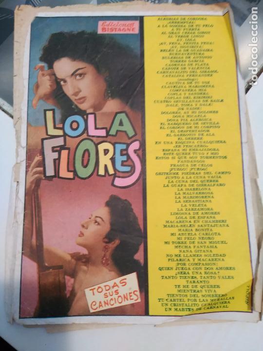 Cat&aacute;logos de M&uacute;sica: CANCIONERO LOLA FLORES. TODAS SUS CANCIONES (EDICIONES BISTAGNE, 1960)