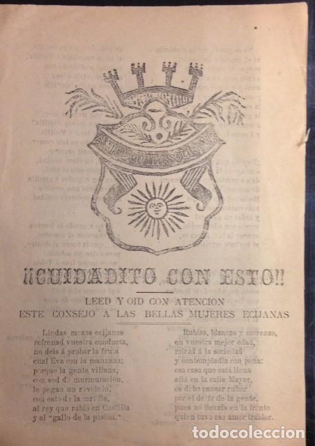 Catalogues de Musique: CANCION, CUIDADITO CON ESTO, BELLAS MUJERES ECIJANAS