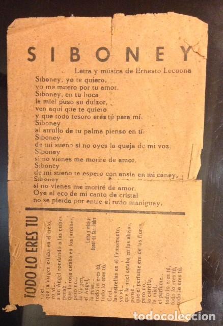 Cat&aacute;logos de M&uacute;sica: CANCION SIB0NEY LETRA Y MUSICA DE ERNESTO LECUONA