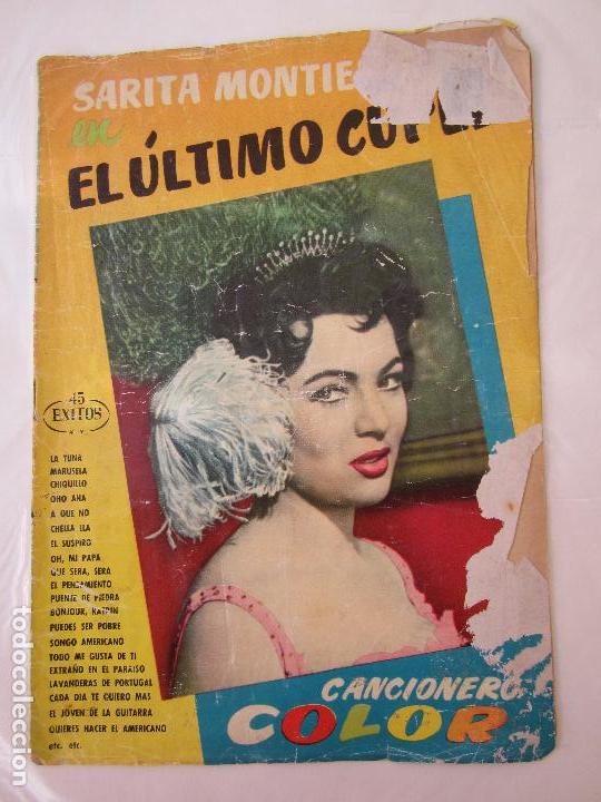 Cat&aacute;logos de M&uacute;sica: cancionero color , sarita montiel , el ultimo cuple ,