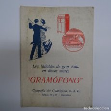 Catálogos de Música: LOS BAILABLES DE GRAN EXITO EN DISCOS GRAMOFONO, LA VOZ DE SU AMO.DICIEMBRE 1922. 8PP. 13,5X19 CMS. Lote 88630132