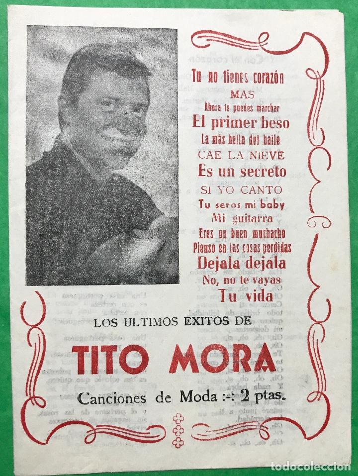 Cat&aacute;logos de M&uacute;sica: Cancionero los &uacute;ltimos &eacute;xitos de Tito Mora - Canciones de Moda - A&ntilde;os 60