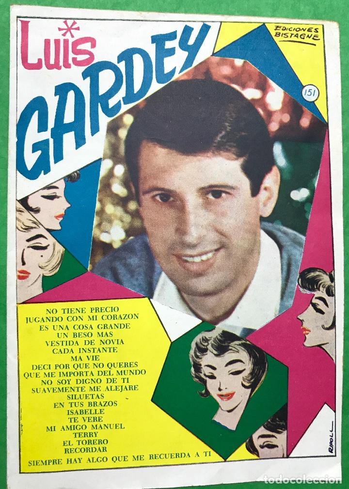 Cat&aacute;logos de M&uacute;sica: Cancionero N&deg; 151 - Luis Gardey - Ediciones Bistagne - A&ntilde;o 1965
