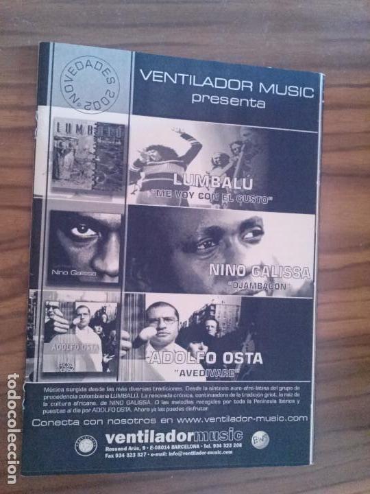 Cat&aacute;logos de M&uacute;sica: VENTILADOR MUSIC. CATALOGO DE NOVEDADES DE ESTA PRODUCTORA MUSICAL EN 2002. GRAPA. BUEN ESTADO. RARO