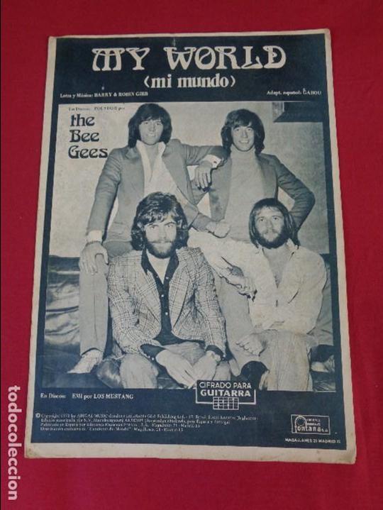 Cat&aacute;logos de M&uacute;sica: THE BEE GEES : MY WORLD ( MI MUNDO ) CANCIONERO ORIGINAL ED. FONTANA 1972