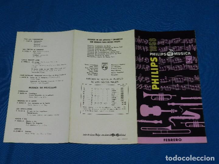 Cat&aacute;logos de M&uacute;sica: CATALOGO  DISCOS - PHILIPS PARA LA MUSICA 1956 , FEBRERO , DESPLEGABLE