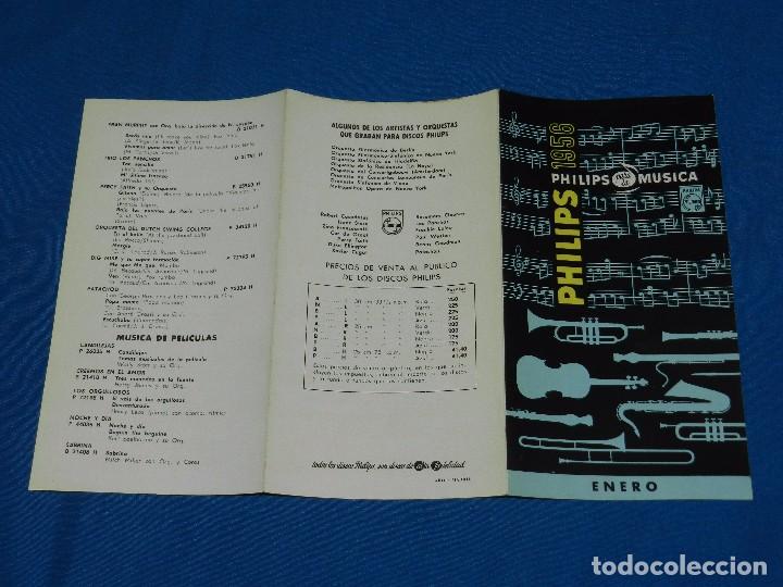 Cat&aacute;logos de M&uacute;sica: CATALOGO  DISCOS - PHILIPS PARA LA MUSICA 1956 ENERO , DESPLEGABLE