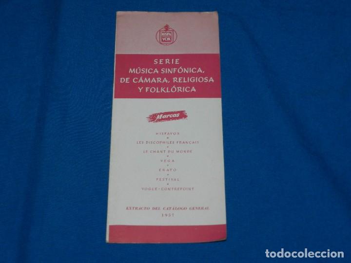 Cat&aacute;logos de M&uacute;sica: CATALOGO  DISCOS - HISPA VOX SERIE MUSICA SINFONICA , DE CAMARA , RELIGIOSA Y FOLKLORICA 1957