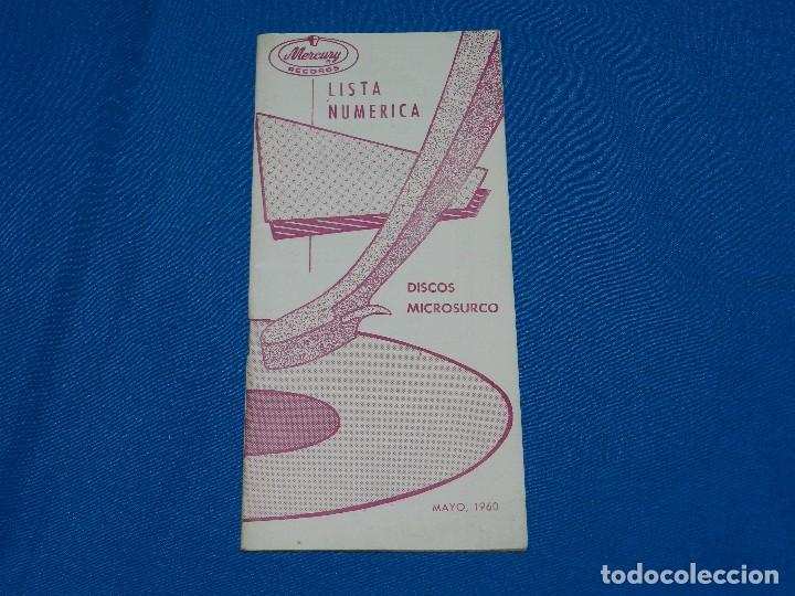 Cat&aacute;logos de M&uacute;sica: CATALOGO  DISCOS - MERCURY RECORDS LISTA NUMERICA, MAYO 1960 , 68 PAG