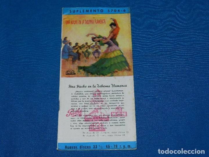 Cat&aacute;logos de M&uacute;sica: CATALOGO  DISCOS - REGAL SUPLEMENTO 5704-6 UNA NOCHE EN LA TABERNA FLAMENCA