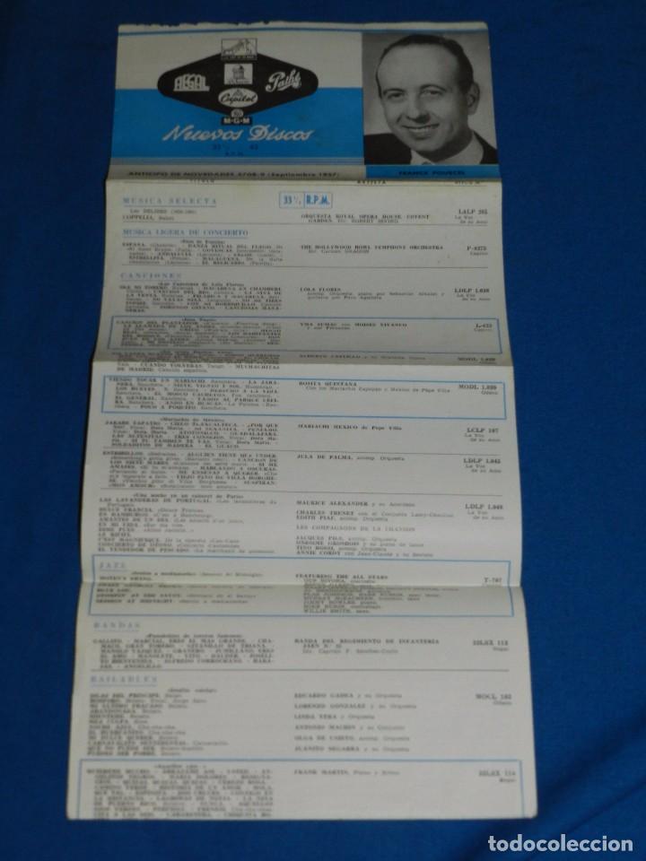 Catalogues de Musique: CATALOGO  DISCOS - NUEVOS DISCOS SEPTIEMBRE 1957 FRANCK POURCEL , ODEN, REGAL, LA VOZ DE SU AMO