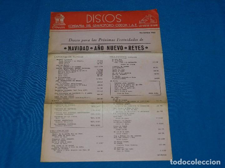 Cat&aacute;logos de M&uacute;sica: CATALOGO  DISCOS - DISCOS COMPA&Ntilde;IA DEL GRAMOFONO ODEON NOVIEMBRE 1955