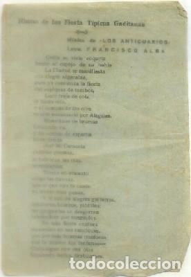 Catalogues de Musique: HIMNO DE LAS FIESTAS TIPICAS GADITANAS   A-C-1906