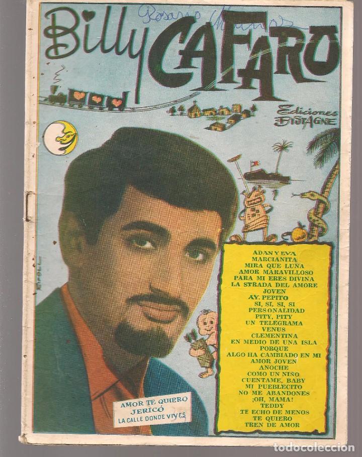 Cat&aacute;logos de M&uacute;sica: CANCIONERO:  BILLY CAFARO. EDICIOES BISTAGNE. 1960.  (P/D83)