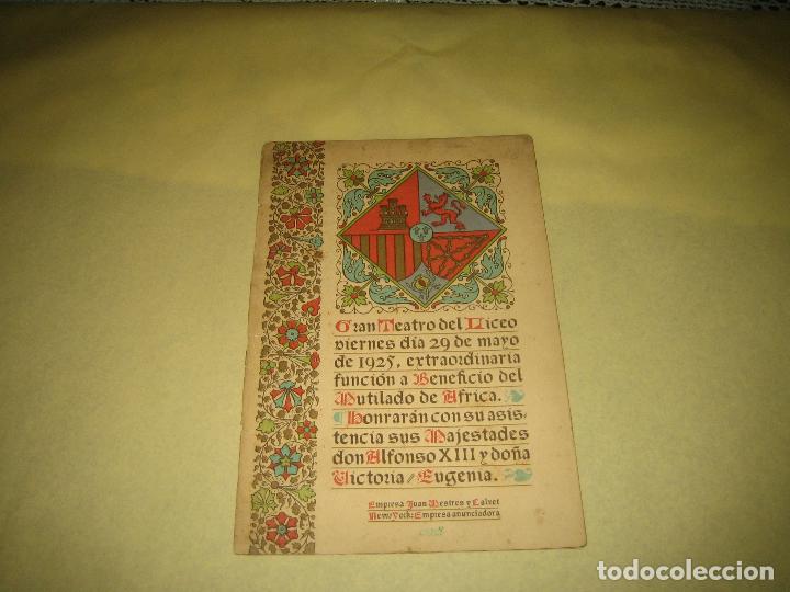 Cat&aacute;logos de M&uacute;sica: ANTIGUO FOLLETO TEATRO DEL LICEO - 1925 - VER FOTOS