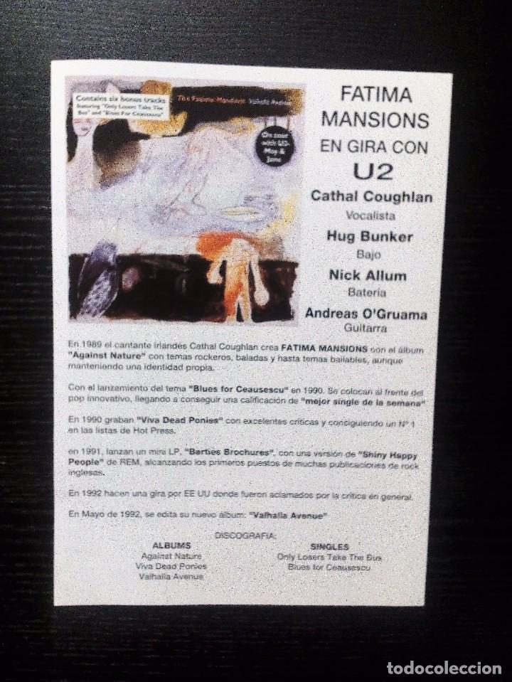 Catalogues de Musique: THE FATIMA MANSIONS. GIRA CON U2.  1992. HOJA PROMOCIONAL DEL GRUPO. 21X15 cms.