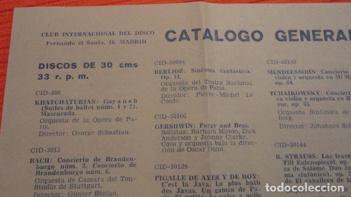 Catalogues de Musique: CLUB INTERNACIONAL DEL DISCO.CATALOGO GENERAL.MADRID
