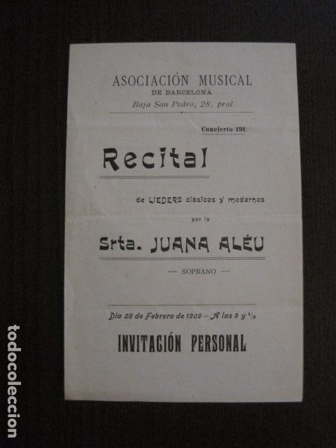 Catalogues de Musique: ASOCIACION MUSICAL  BARCELONA- CATALOGO -A&Ntilde;O 1909 -VER FOTOS -(V-12.494)