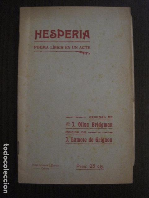 Catalogues de Musique: HESPERIA  - CATALOGO 1907  -VER FOTOS -(V-12.500)