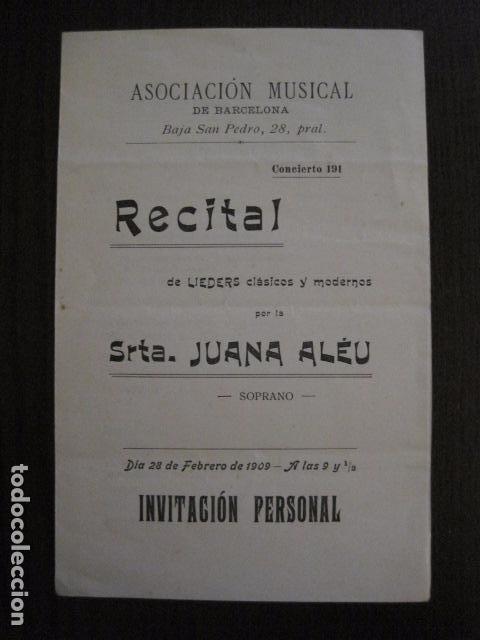 Catalogues de Musique: ASOCIACION MUSICAL DE BARCELONA - CATALOGO- A&Ntilde;O 1909 -VER FOTOS -(V-12.505)