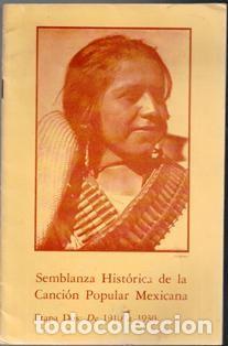 Catalogues de Musique: Semblanza Hist&oacute;rica de la Canci&oacute;n Popular Mexicana. Etapa Dos: De 1910 a 1930