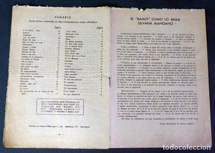 Cat&aacute;logos de M&uacute;sica: Cancionero 1953 Baiao de Ana Silvana Mangano y &eacute;xitos de moda de la &eacute;poca