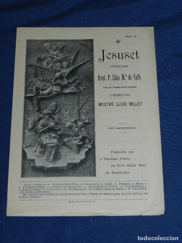 Cat&aacute;logos de M&uacute;sica: MESTRE LLUIS MILLET - JESUSET LLETRA DEL RVNT. P. LLUIS M&ordf; DE VALLS , 4 PAG , 22'5 X 16'5 CM