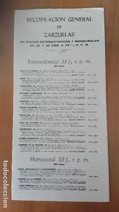 Cat&aacute;logos de M&uacute;sica: CATALOGO RECOPILACION DE ZARZUELAS MARCAS COLUMBIA Y ALHAMBRA S.A. SAN SEBASTIAN GUIPUZCOA A&Ntilde;OS 60