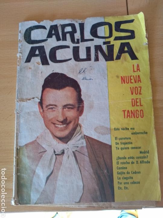 Cat&aacute;logos de M&uacute;sica: **ANTIGUO CANCIONERO DE,--- CARLOS ACU&Ntilde;A (LA NUEVA VOZ DEL RANGO) A&Ntilde;O 1962**
