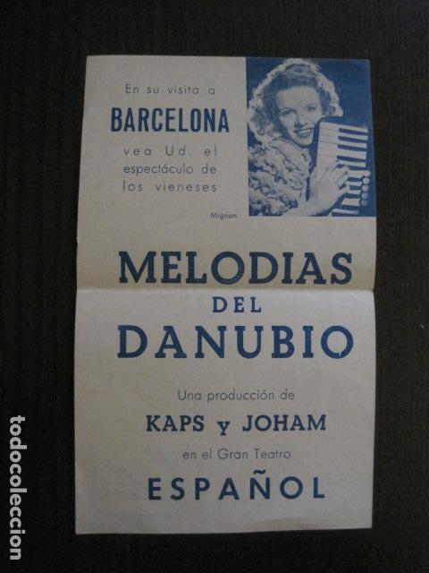 Catalogues de Musique: PROGRAMA MELODIAS DEL DANUBIO- BARCELONA - TEATRO ESPA&Ntilde;OL - VER FOTOS - (V-13.394)