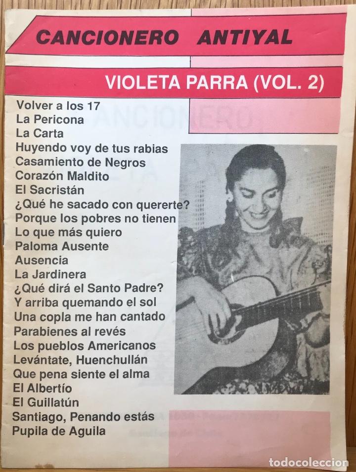 Cat&aacute;logos de M&uacute;sica: Cancionero Antiyal - Violeta Parra (Vol. 2) Chile - A&ntilde;os 70/80