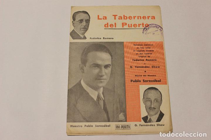 Cat&aacute;logos de M&uacute;sica: La tabernera del puerto. Romance marinero. Federico Romero. Fernandez Shaw. Pablo Sorozabal ca 1900