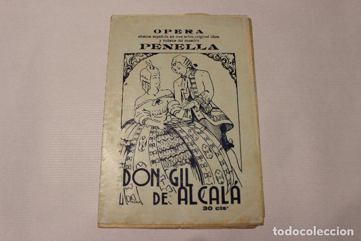Cat&aacute;logos de M&uacute;sica: Opera comica espa&ntilde;ola Don Gil de Alcal&agrave;. M&uacute;sica maestro Penella. Euterpe, Ed. Argumentos ca 1900
