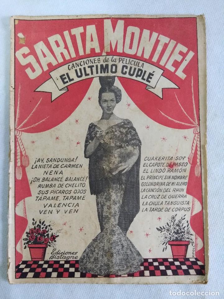 Cat&aacute;logos de M&uacute;sica: CANCIONERO SARITA MONTIEL/EL ULTIMO CUPLE.