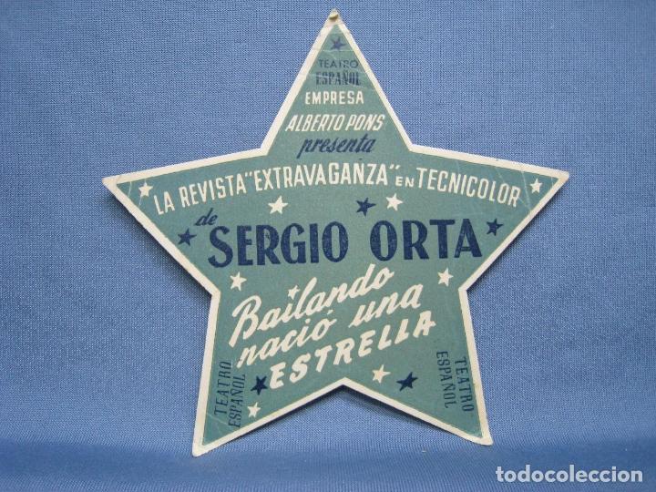 Cat&aacute;logos de M&uacute;sica: SERGIO ORTA. BAILANDO NACIO UNA ESTRELA. TEATRO ESPA&Ntilde;OL. TARJETA TROQUELADA CANCIONERO