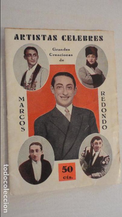 Cat&aacute;logos de M&uacute;sica: ANTIGUO CANCIONERO.MARCOS REDONDO.ARTISTAS CELEBRES.