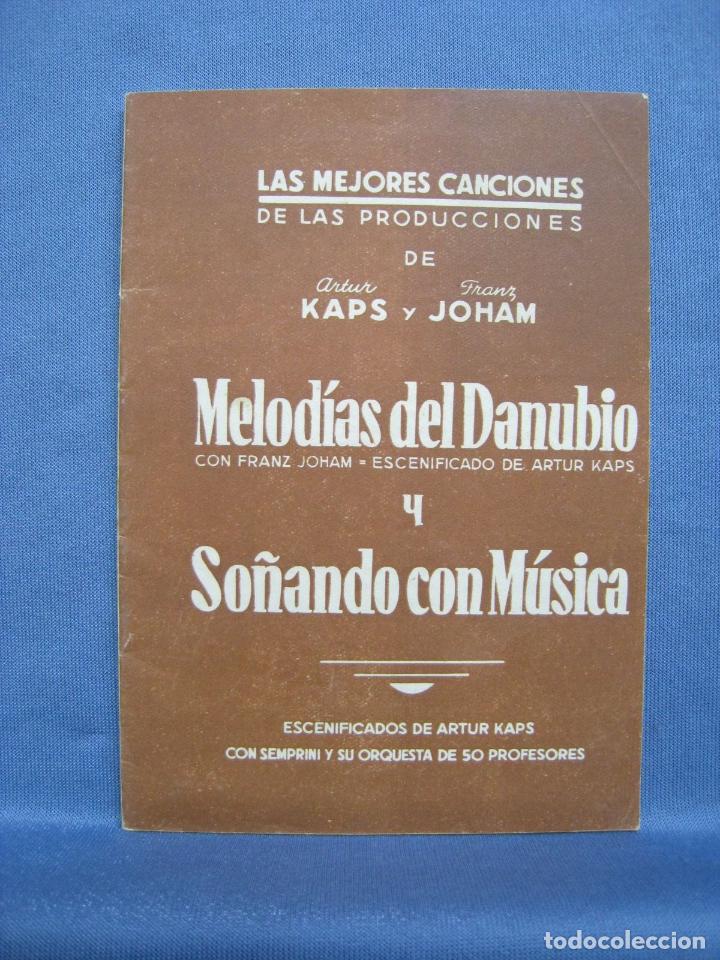 Cat&aacute;logos de M&uacute;sica: MELODIAS DEL DANUBIO. SO&Ntilde;ANDO CON MUSICA. CANCIONERO