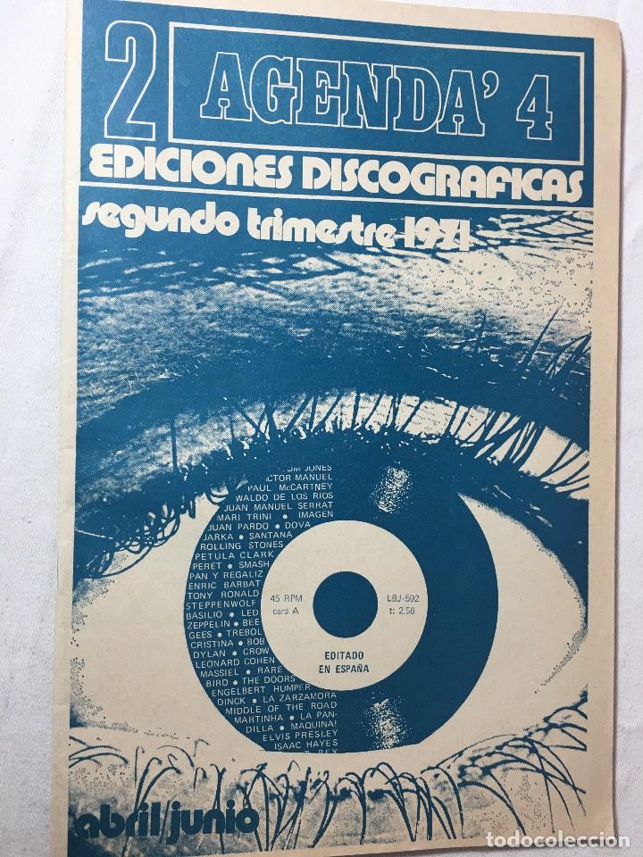 Cat&aacute;logos de m&uacute;sica: RA4 DISCO DISCOS CATALOGO AGENDA 4 ZAFIRO, ORIGINAL A&Ntilde;OS 70